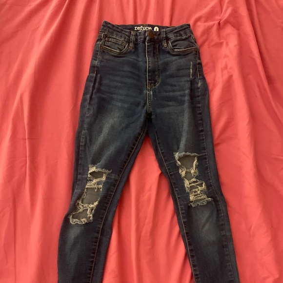 Denim - Dark Blue Ripped Skinny Jeans Size 0
